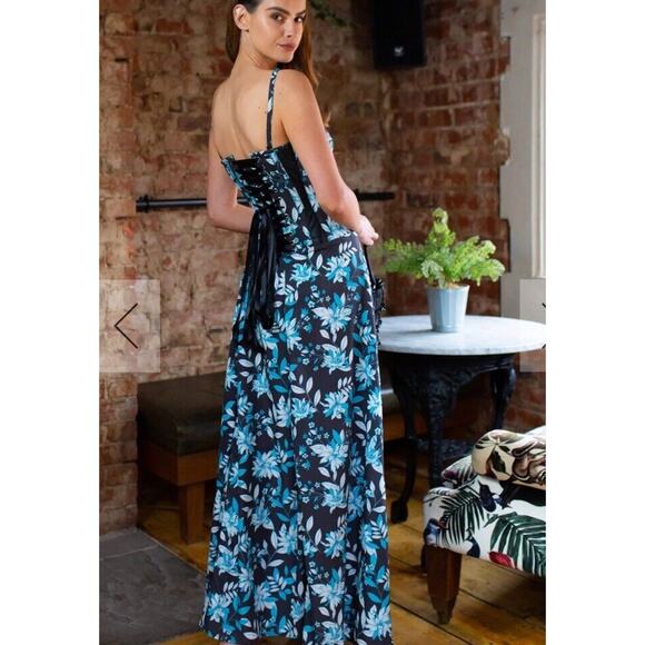 Corset Story Mesh Panel Maxi Dress •26• Floral Waist Trainer Reducer $621 NWT - Picture 2 of 16